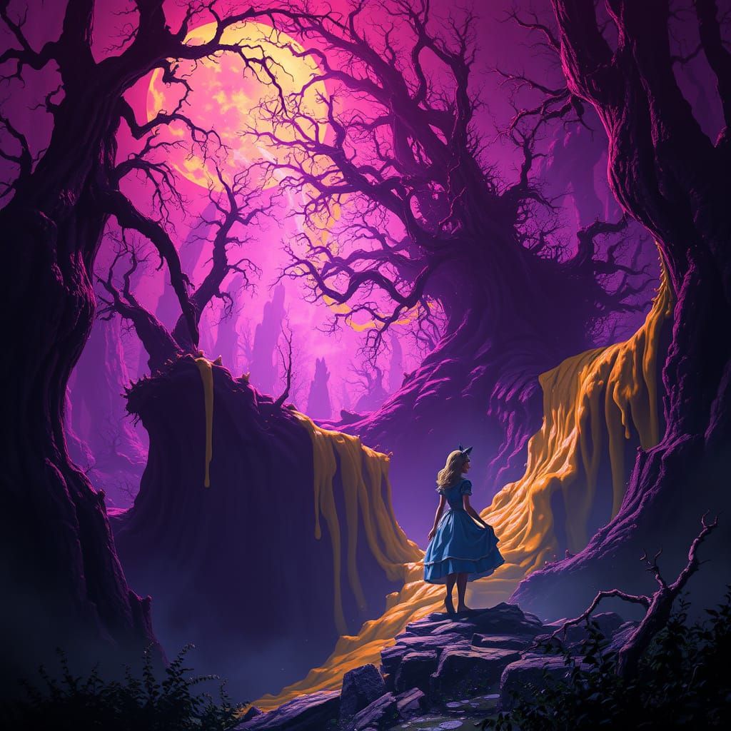 Alice in Nightmare Land Dark Fantasy Art