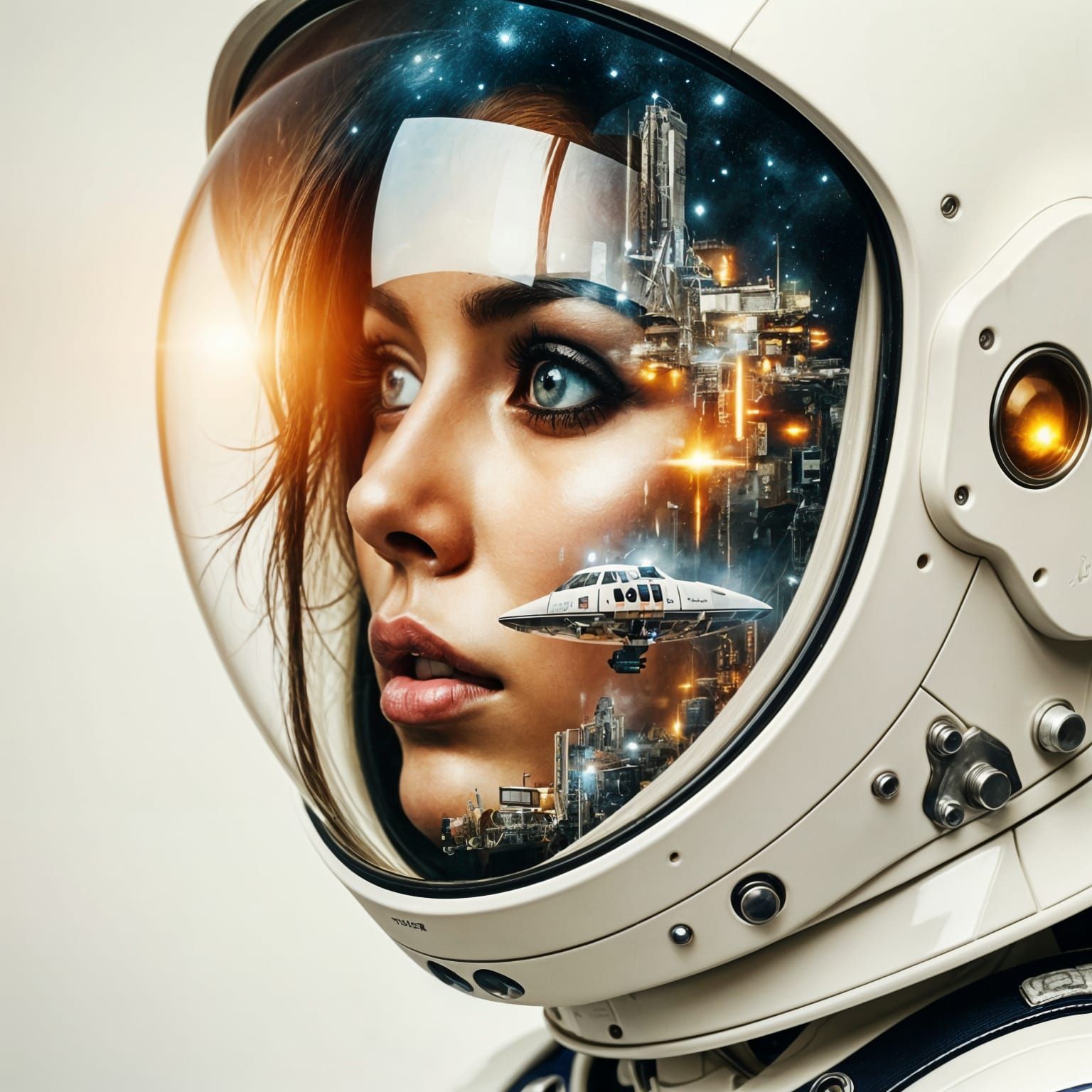 Astronaut's Gaze into Space