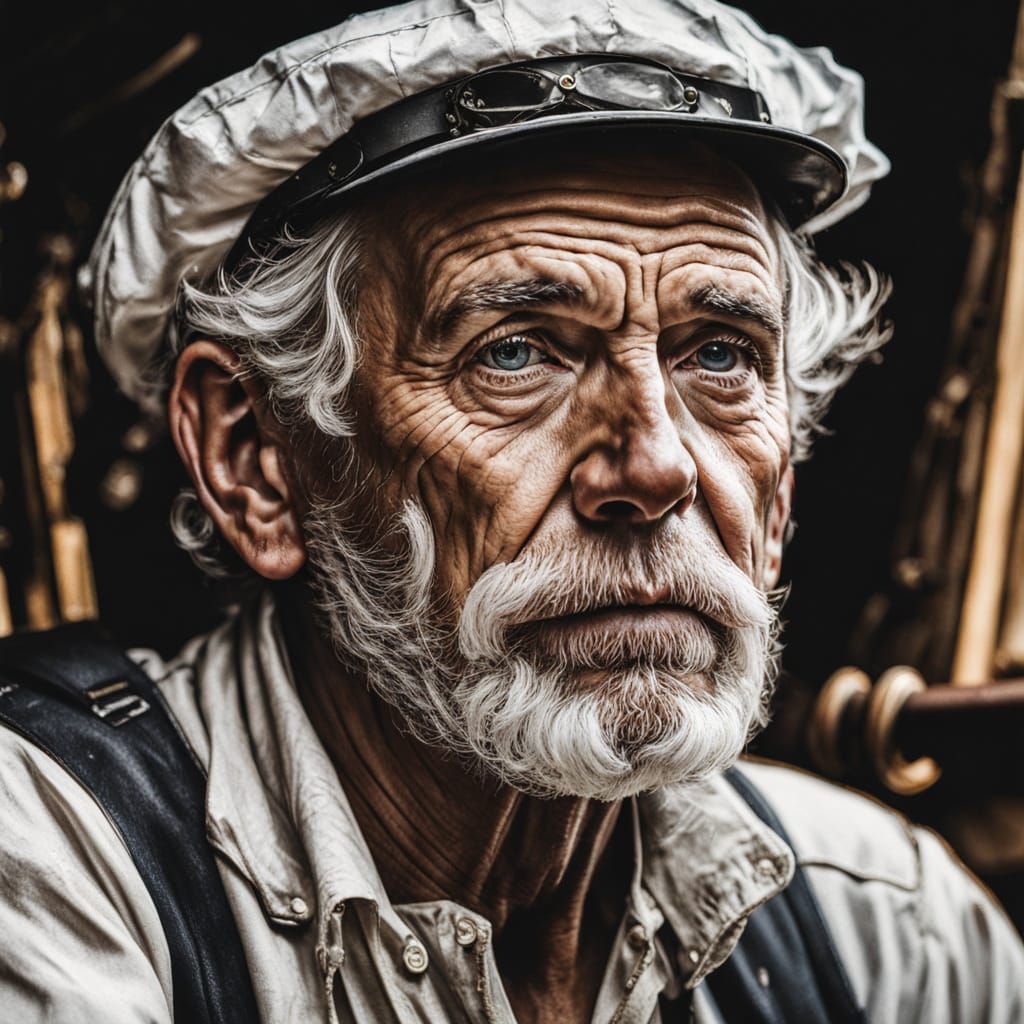 Weathered Mariner Portrait in Rembrandt Lighting