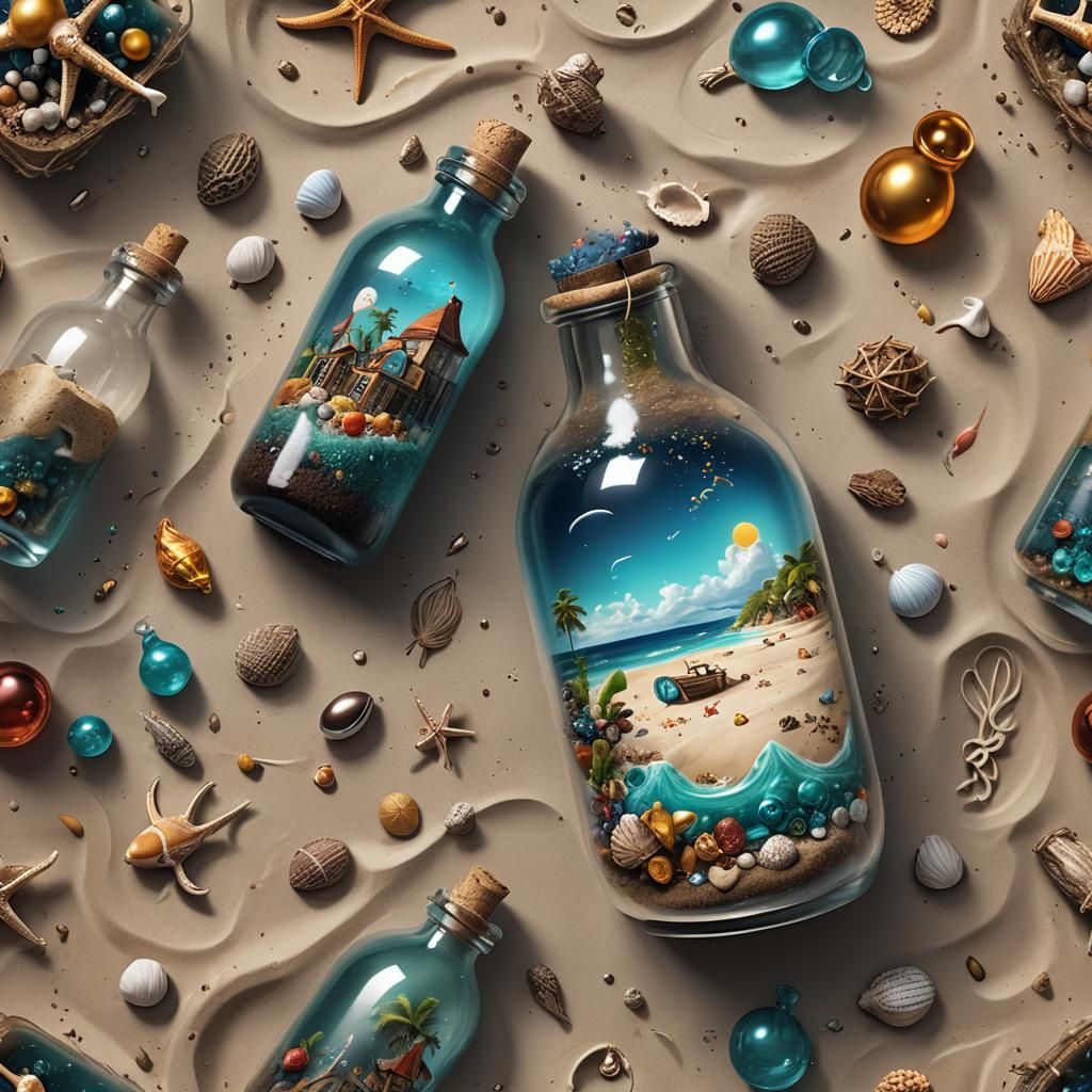 Beach in a Bottle: Detailed Matte Painting