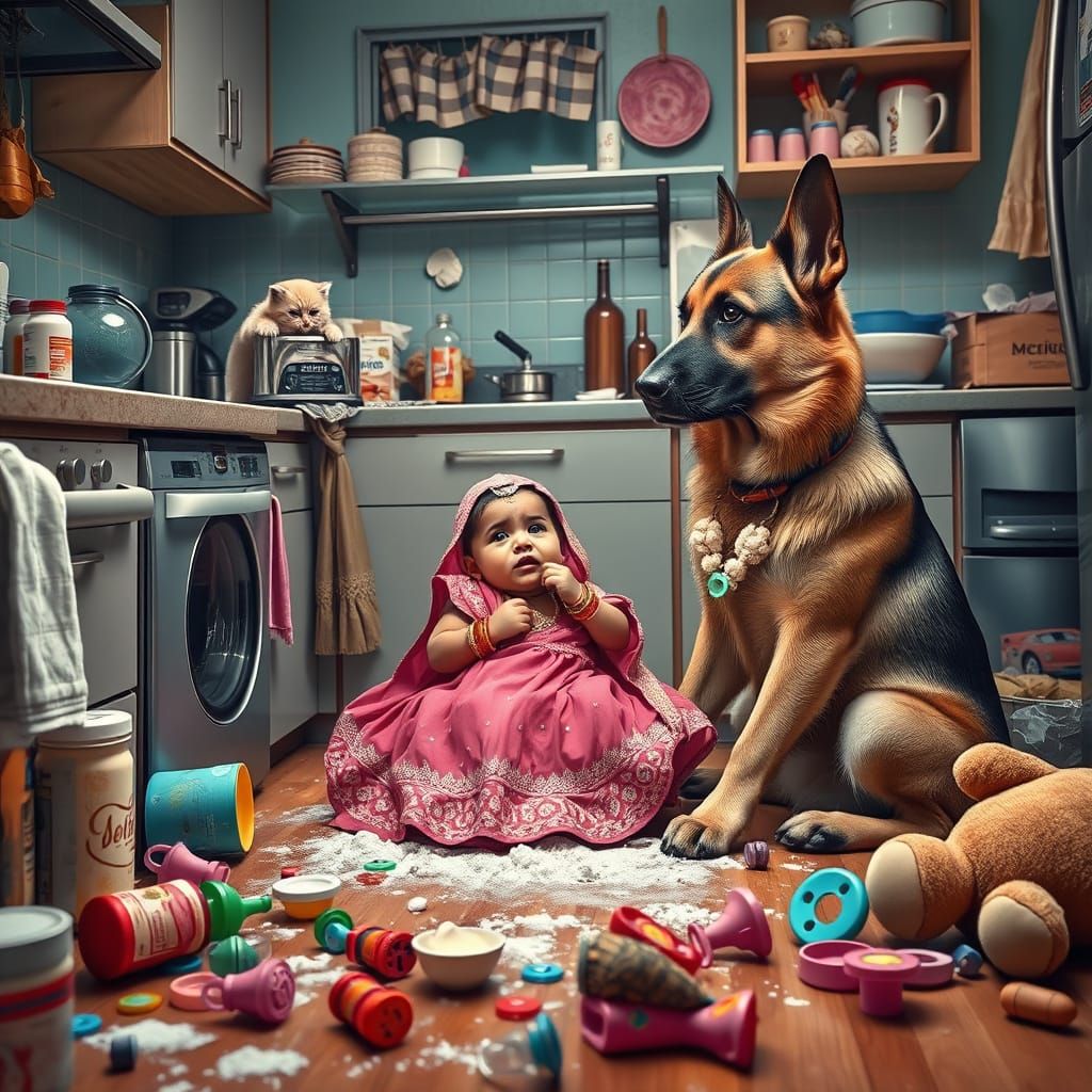 Kitten Mixes Formula Amidst Chaos, German Shepherd Comforts ...