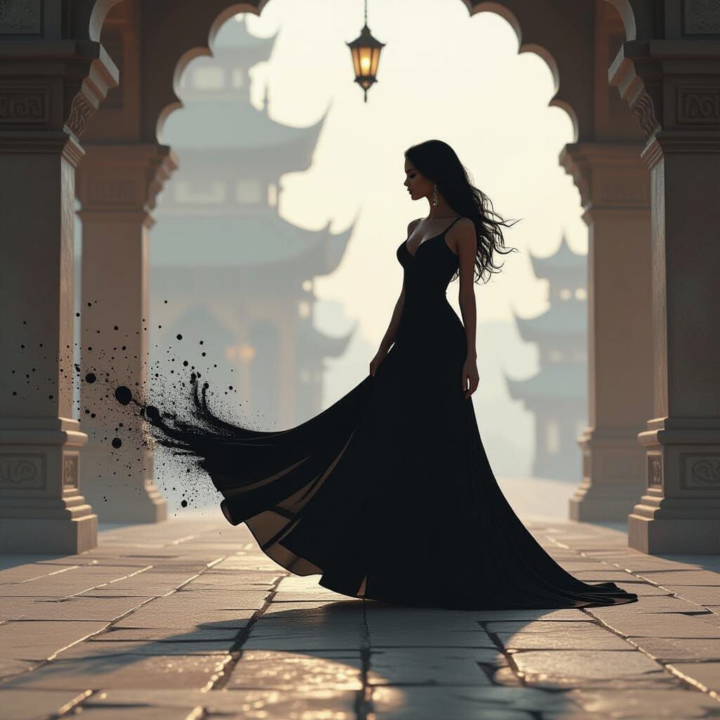 Dynamic Silhouette with Moving Shadow: Fantasy Concept Art