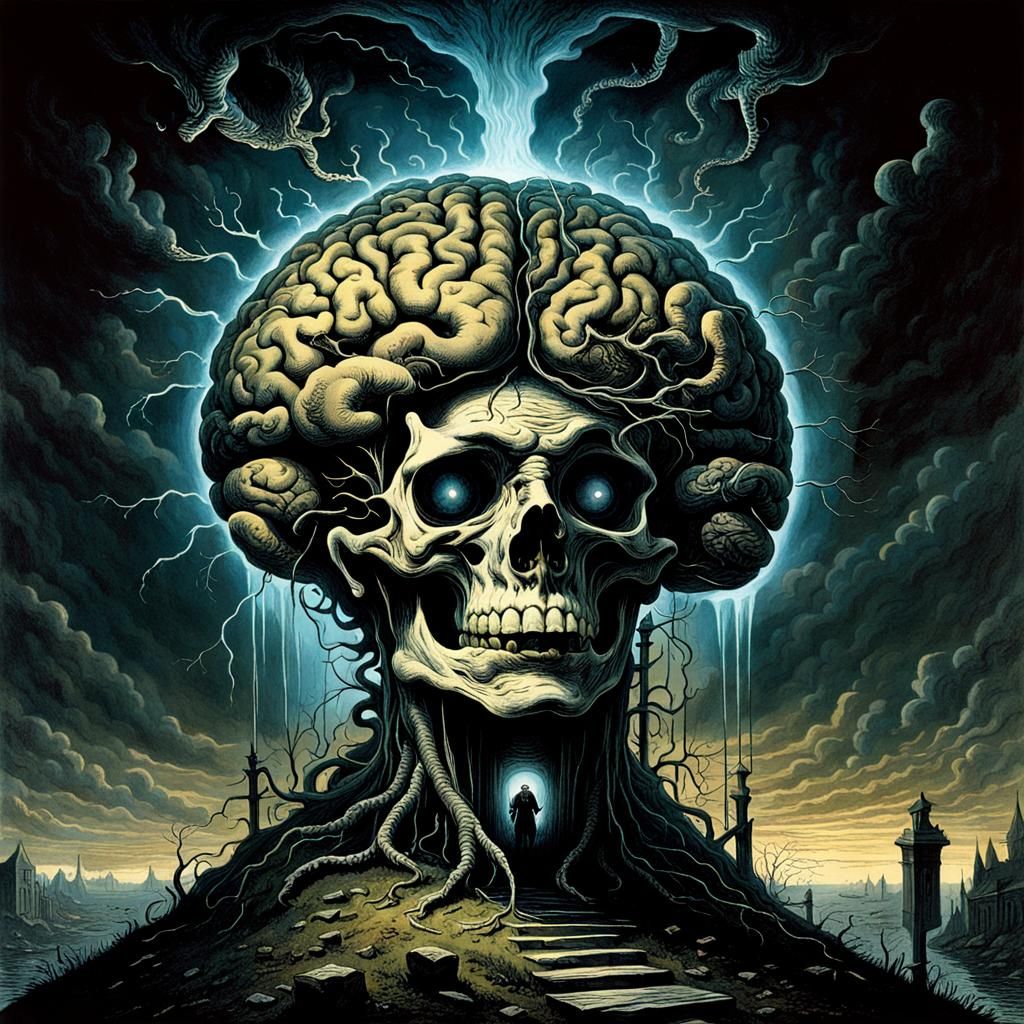 Dwelling Brain: Horror Art in the Style of Engravings