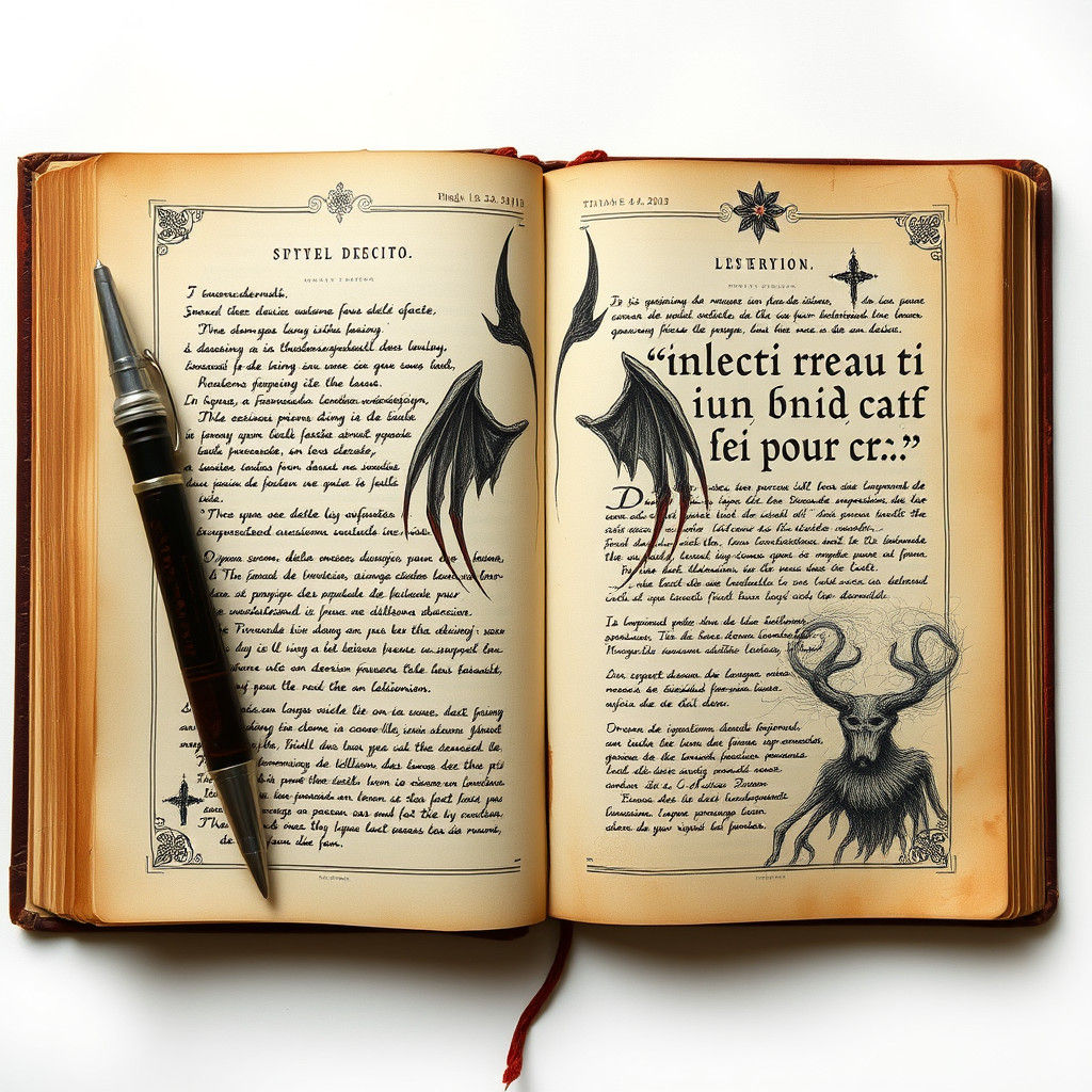 Ancient Tome of Demons in Dark Fantasy Style