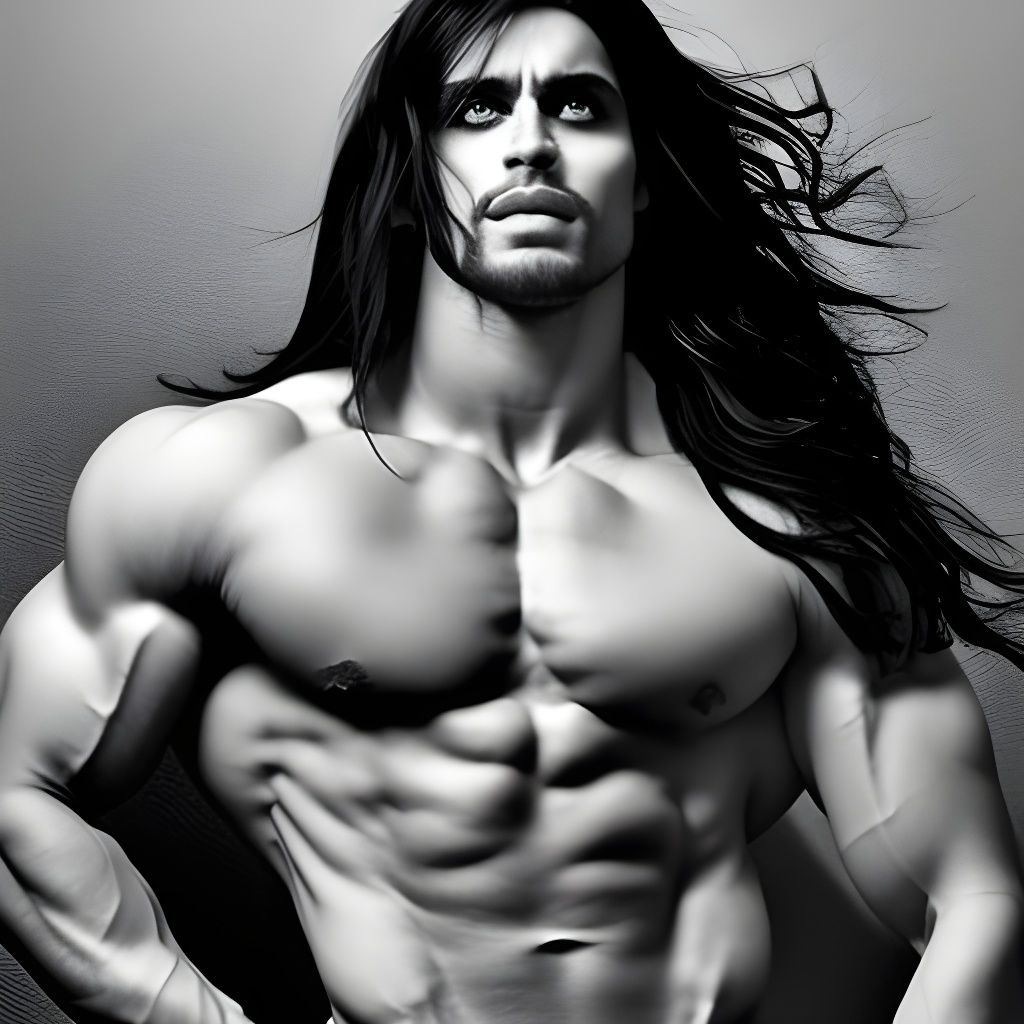 Goth muscled man