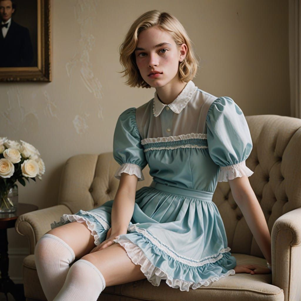 Feminine Youth in Elegant Attire