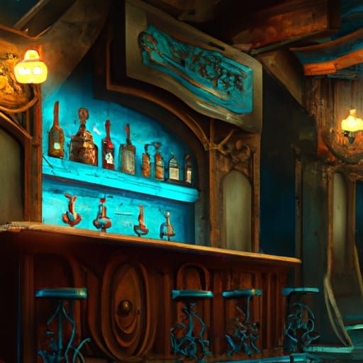 Hyperdetailed Victorian Bar Concept Art