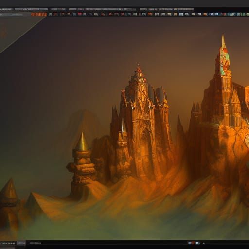 Fantastical 3D Shapes in Detailed Matte Painting