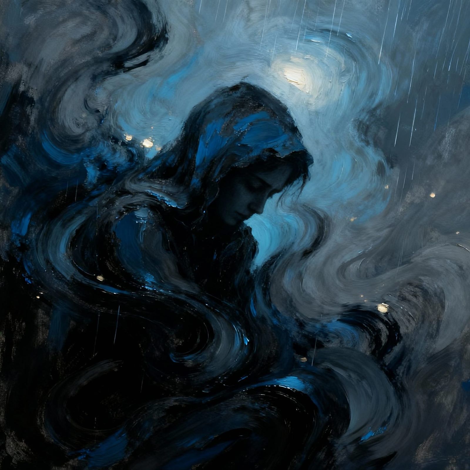 Abstract Grief and Sorrow in Muted Tones