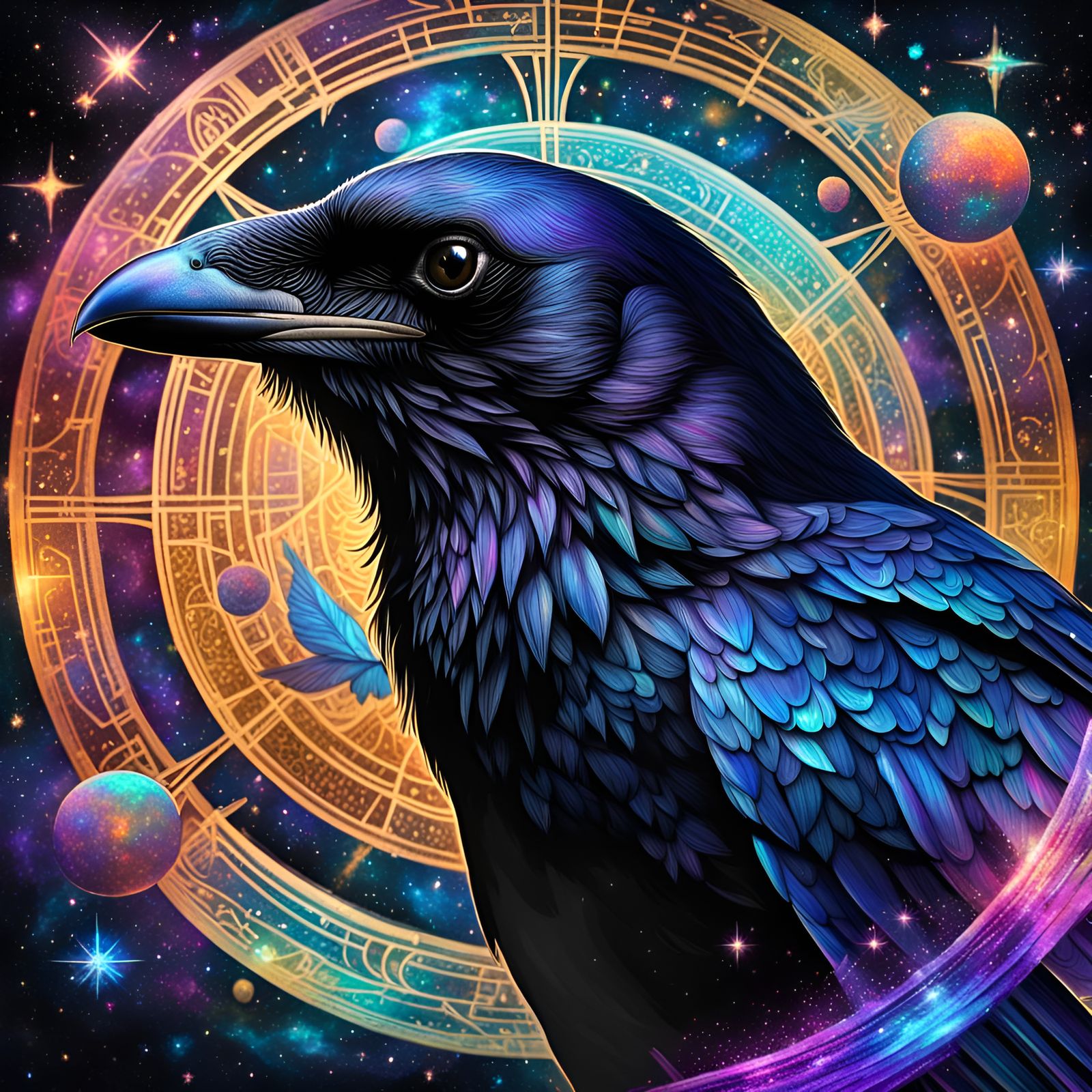 Astral Crow's Cosmic Song: a Holographic Illustration