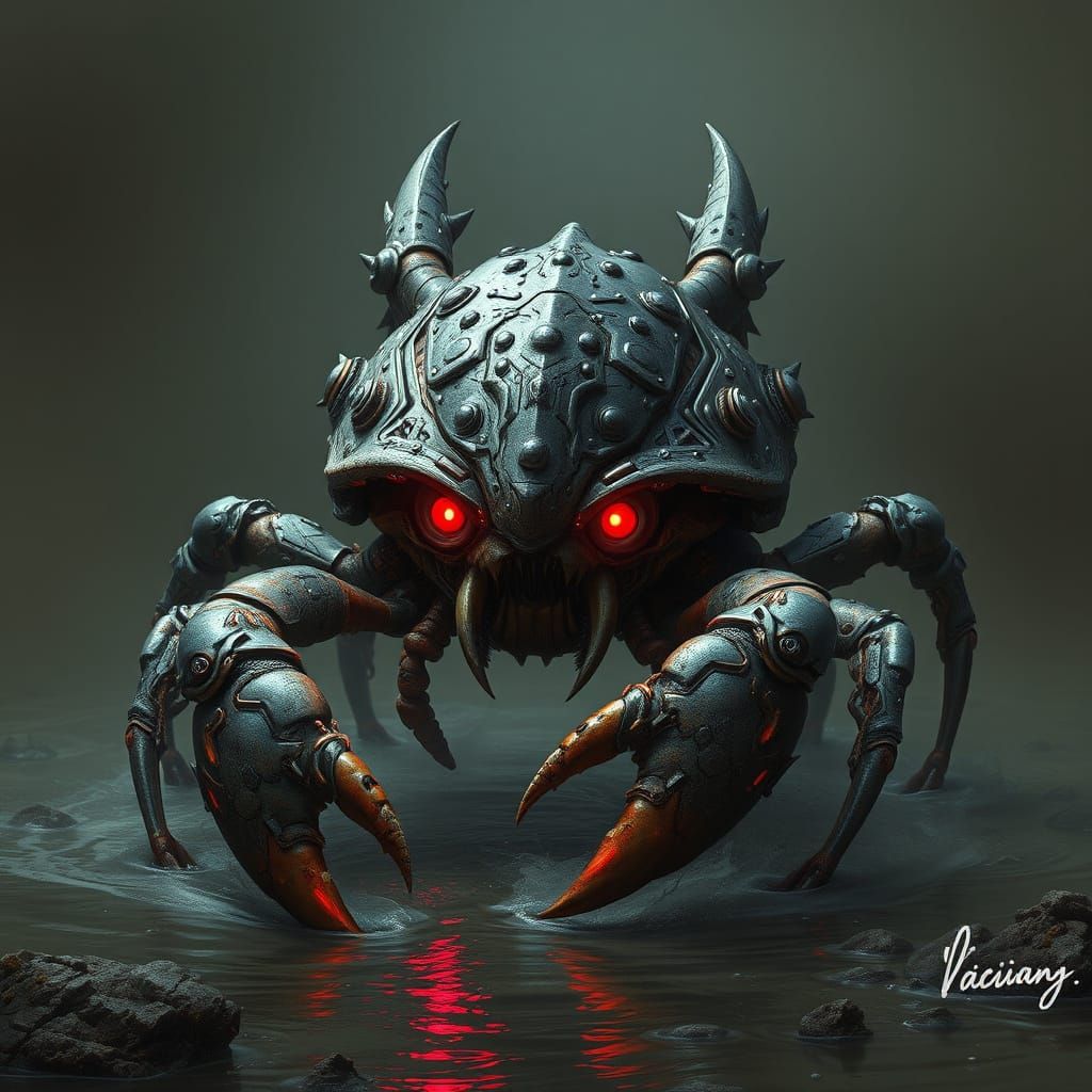 Menacing Mud Monster Crab Digimon Emerges