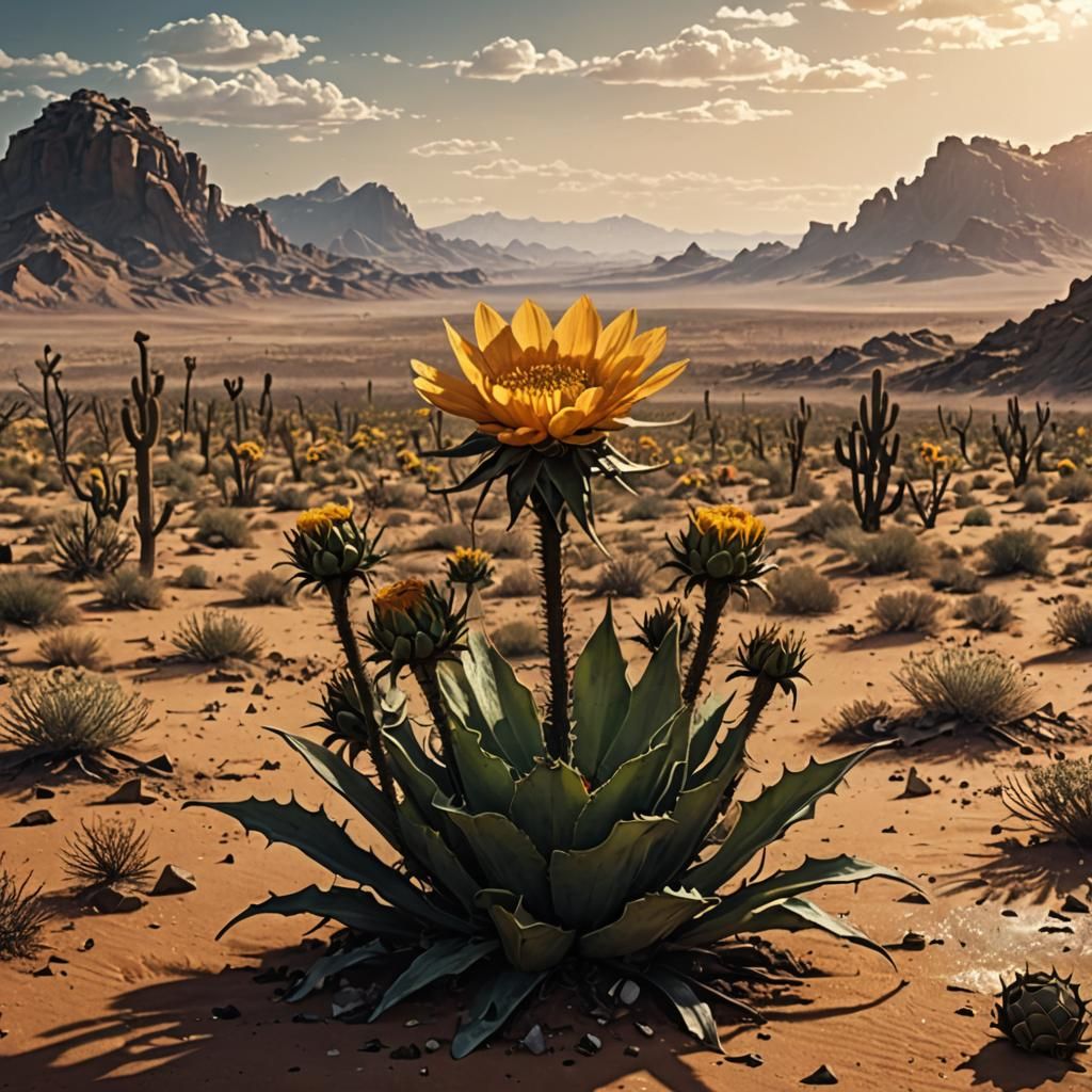 Last Flower Blooms in Post-Apocalyptic Desert World