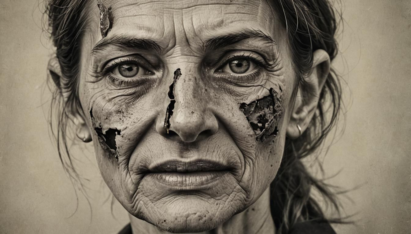 Portrait of a Woman with Facial Imperfections