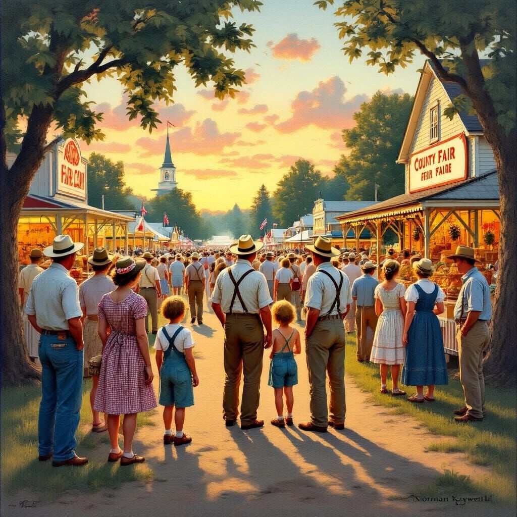 County Fair in the Style of Norman Rockwell