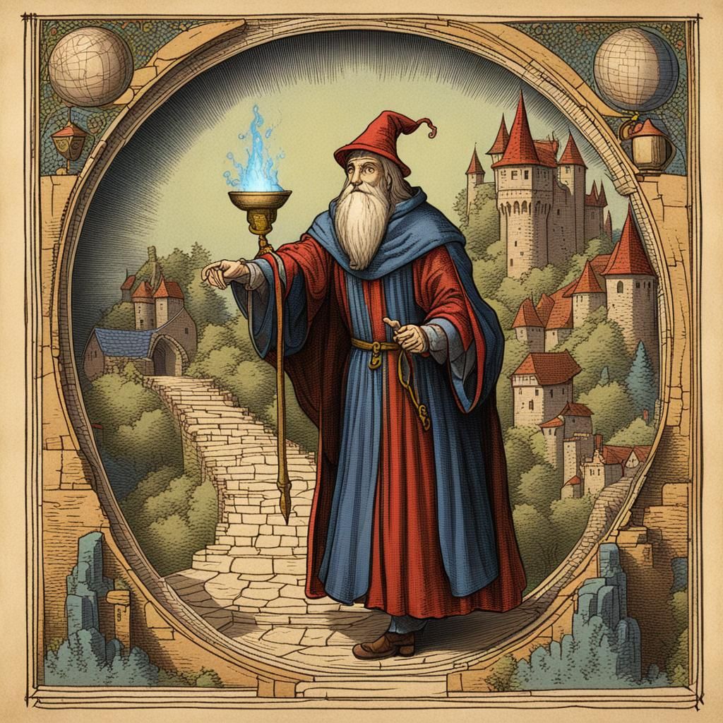 Medieval Wizard Teleportation Art