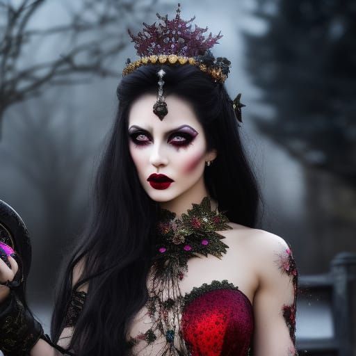 Gothic Fairy Princess with Skull in Grimdark Fantasy