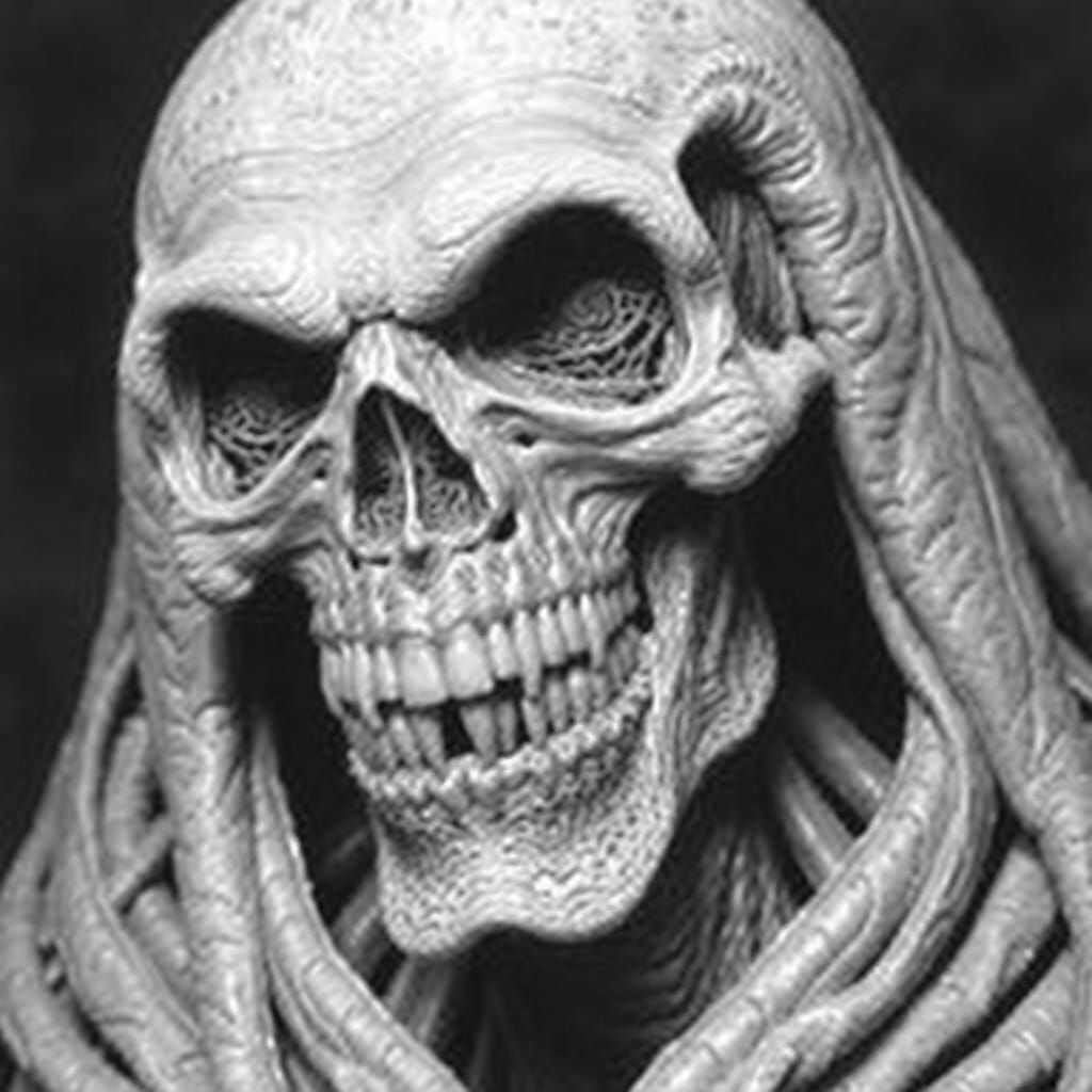 Biomechanical Figure's Final Smile: Gigeresque Art