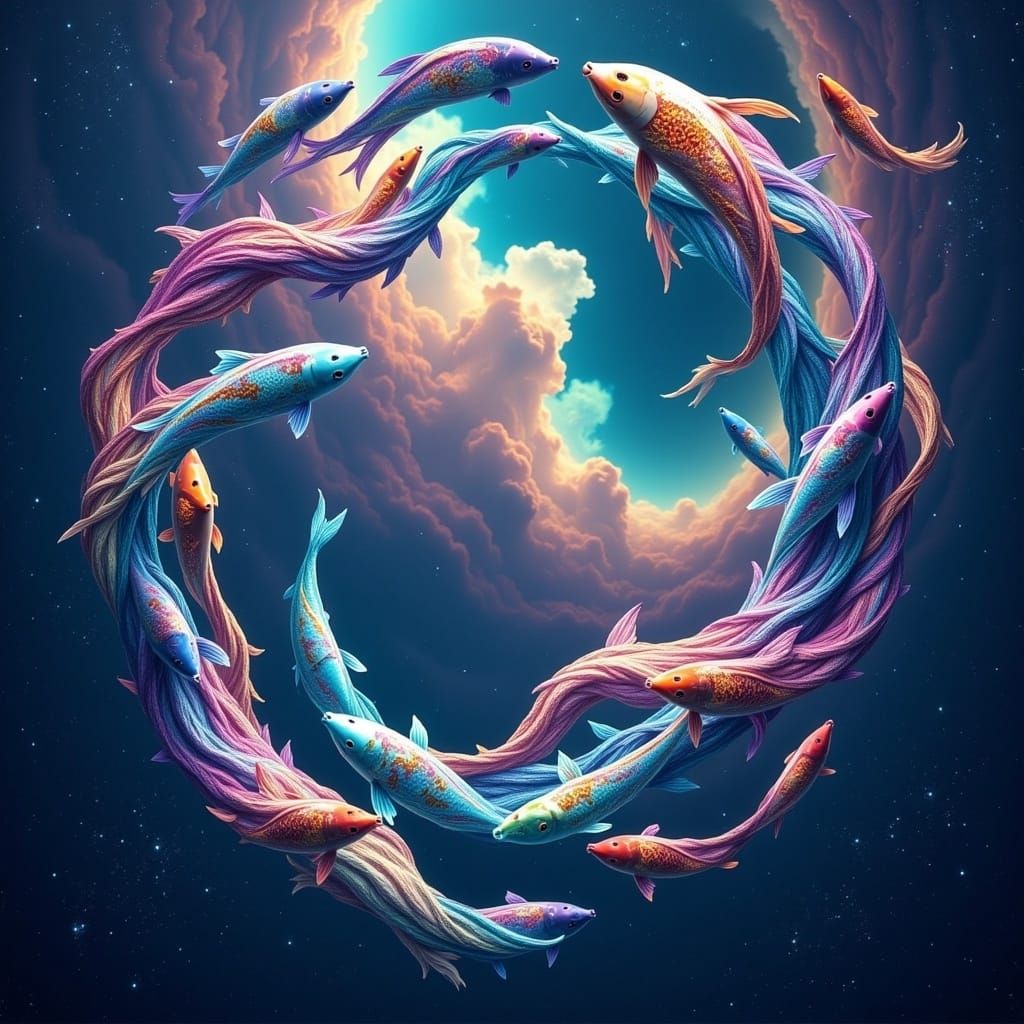 Koi Fish Nebula in Digital Art Style