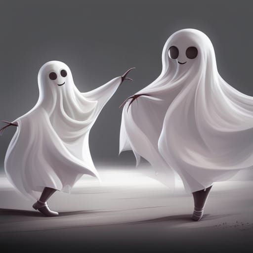 Happy Dancing Ghost with 3D Shading