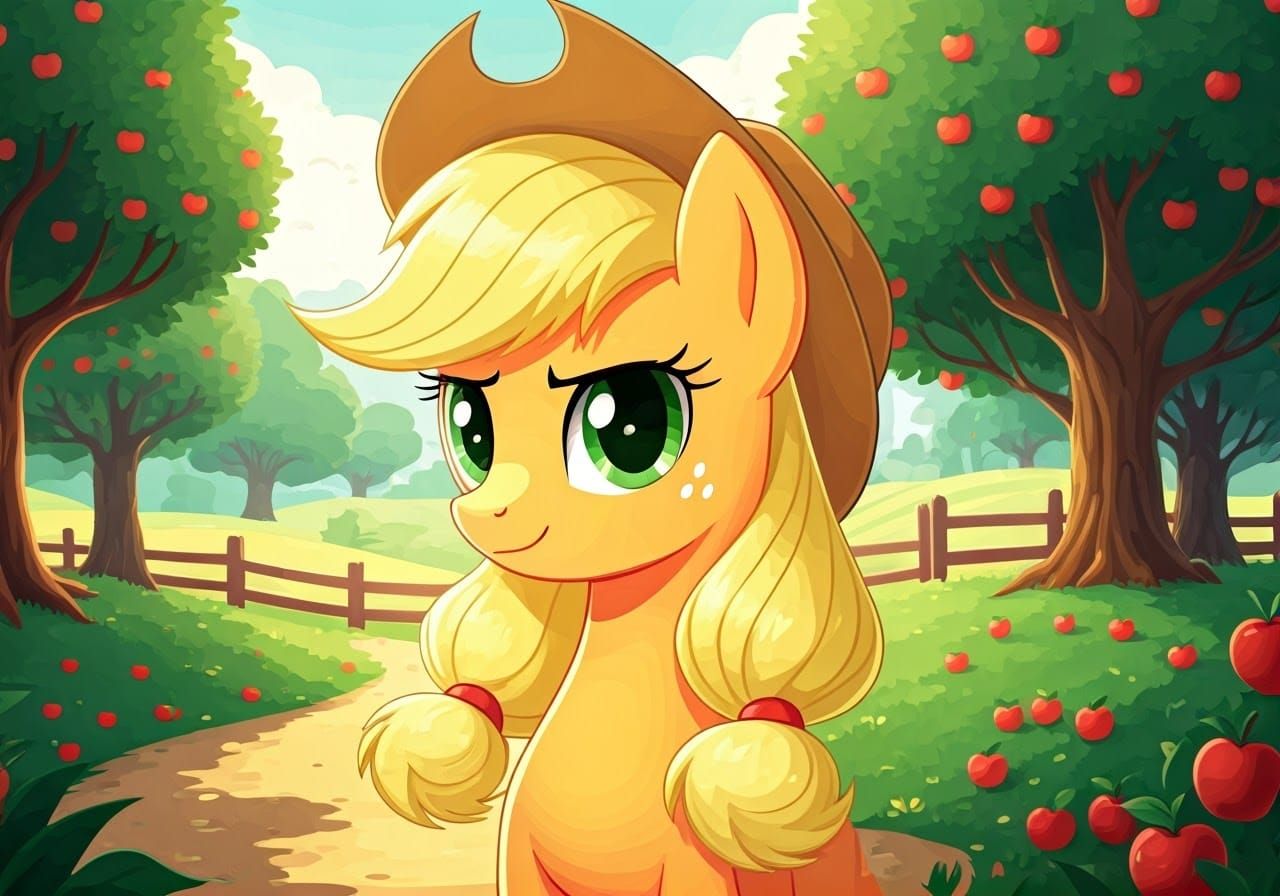 Applejack in Sweet Apple Acres, Anime Style