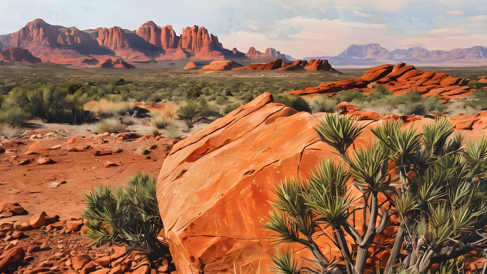 Geometric Desert Landscape Collage, Utah Red Rocks