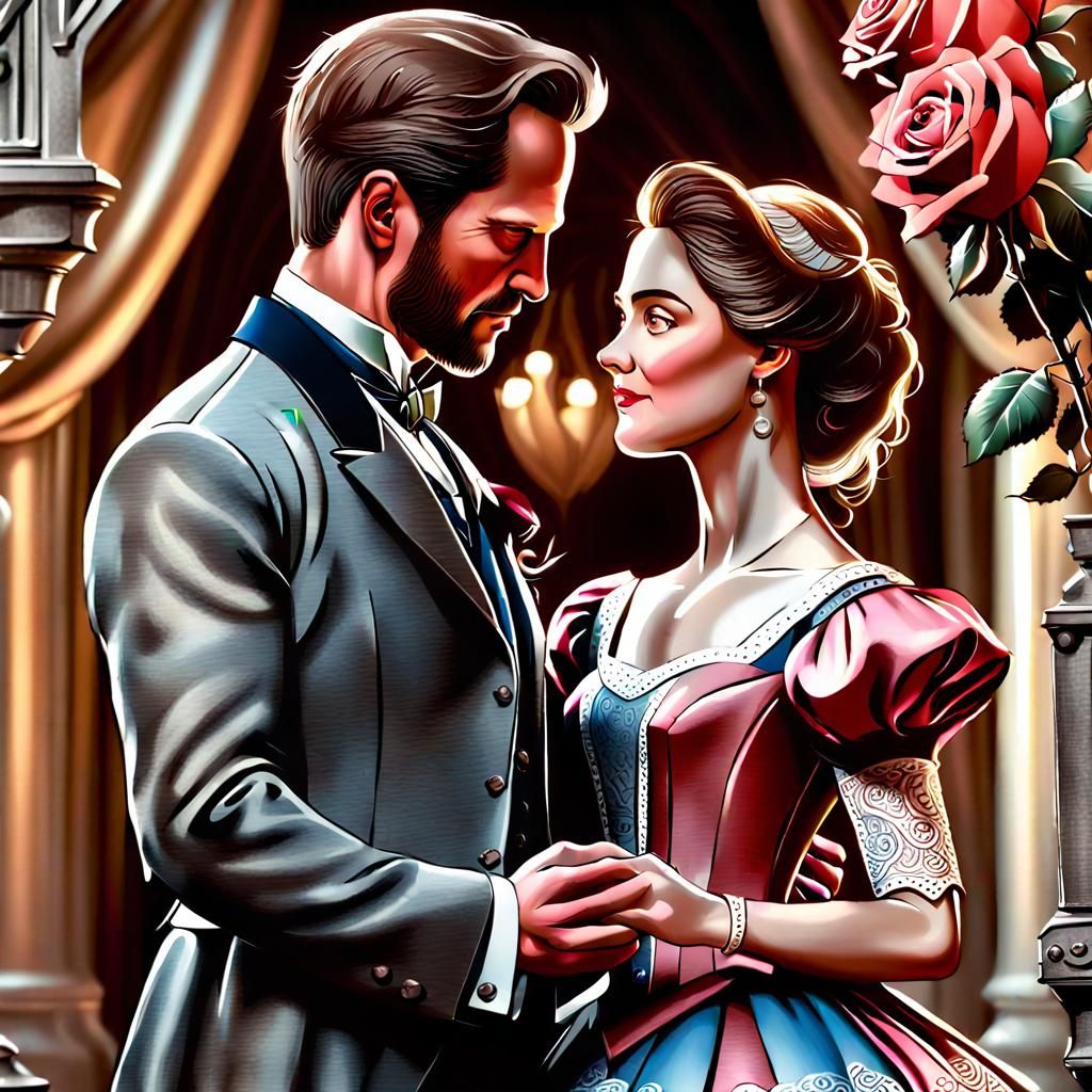 Romantic Gift of Chocolate and Roses: Fantasy Concept Art