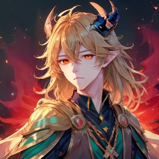 Fierce Anime Demon with Fiery Eyes