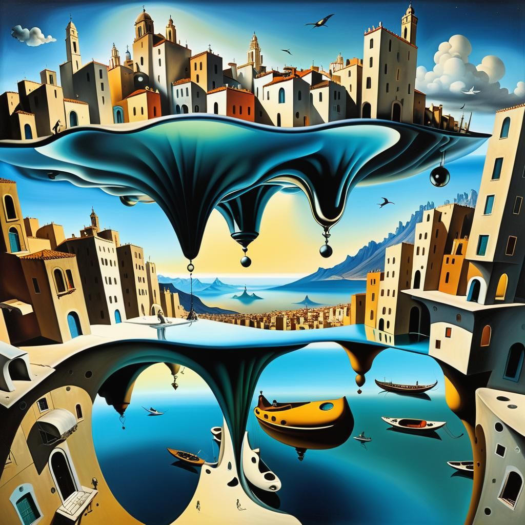 Surreal Floating City Dreamscape