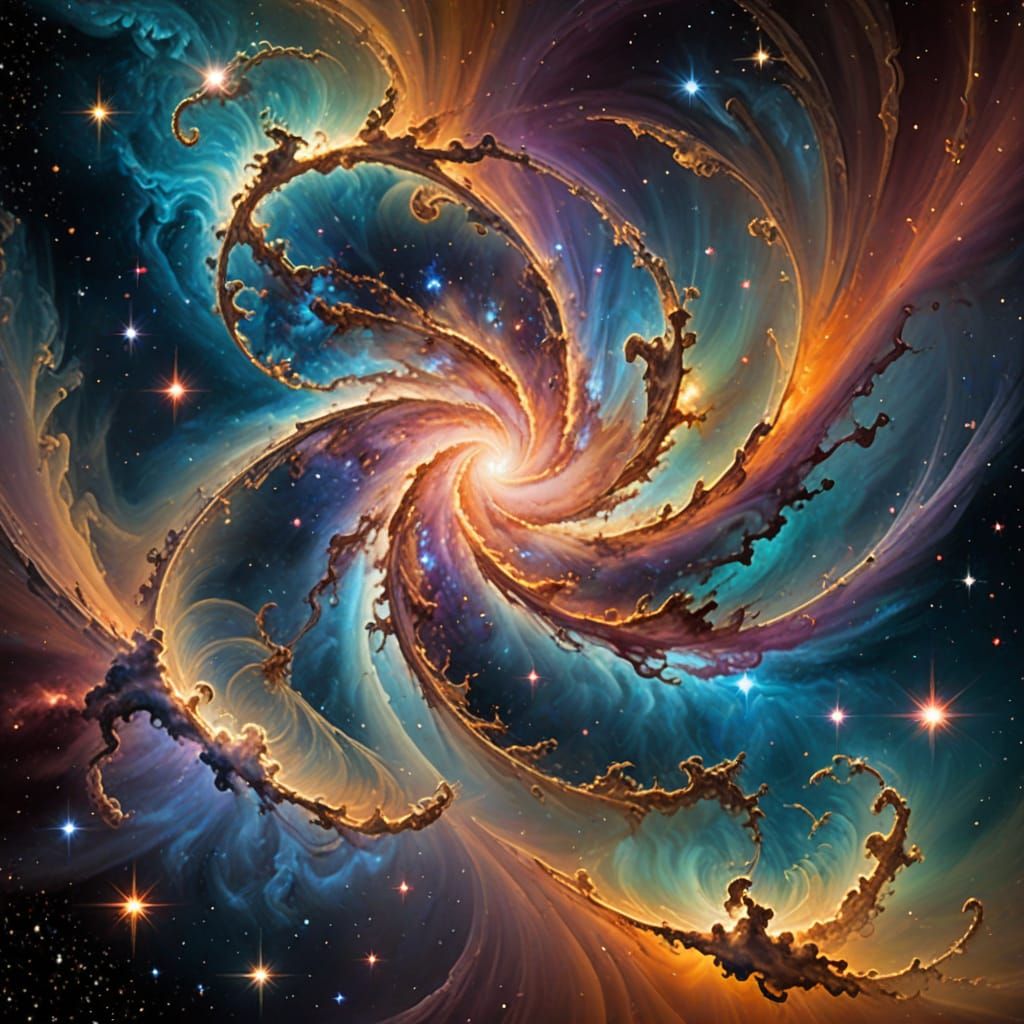 Cosmic Being Crowned with Starlight in Galactic Void