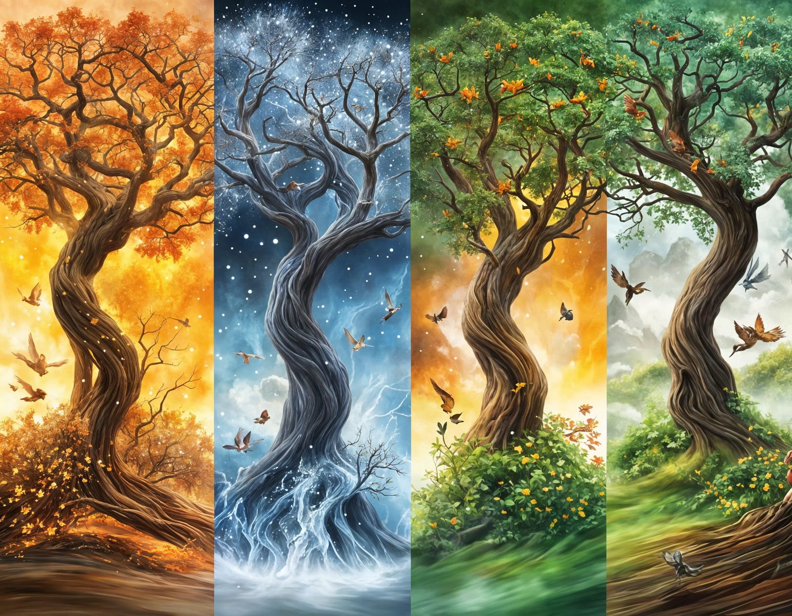 Four Seasons Dance: Fire, Water, Air, Earth