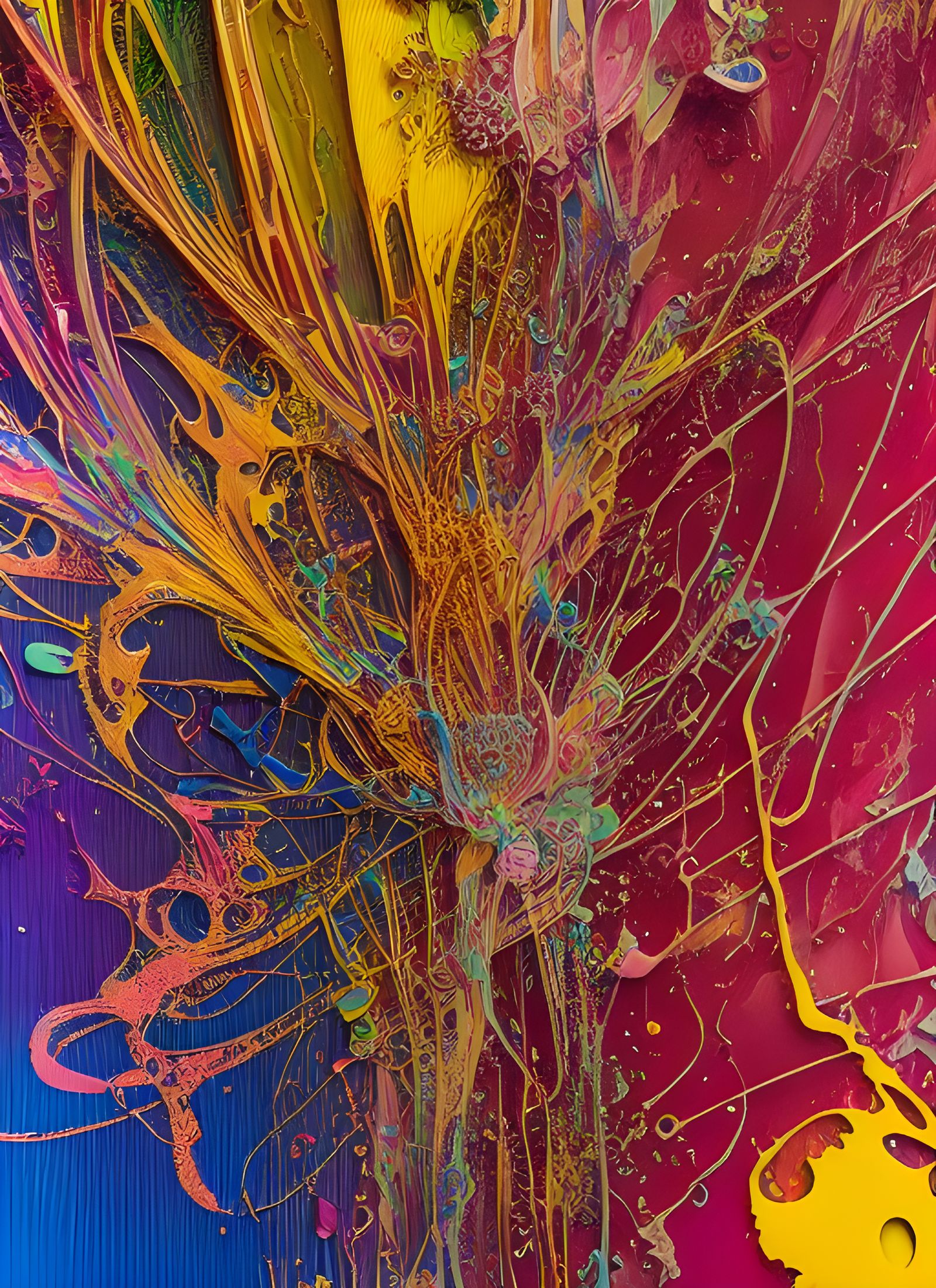 Vivid Abstract 3D Art with Magical Particles