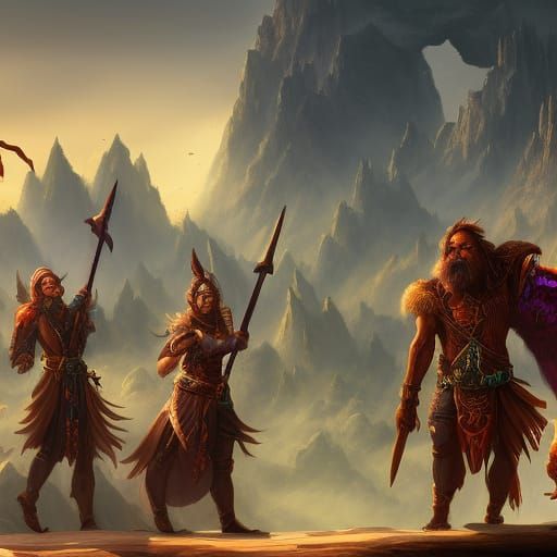 Fantasy DnD Party Concept Art in 8k