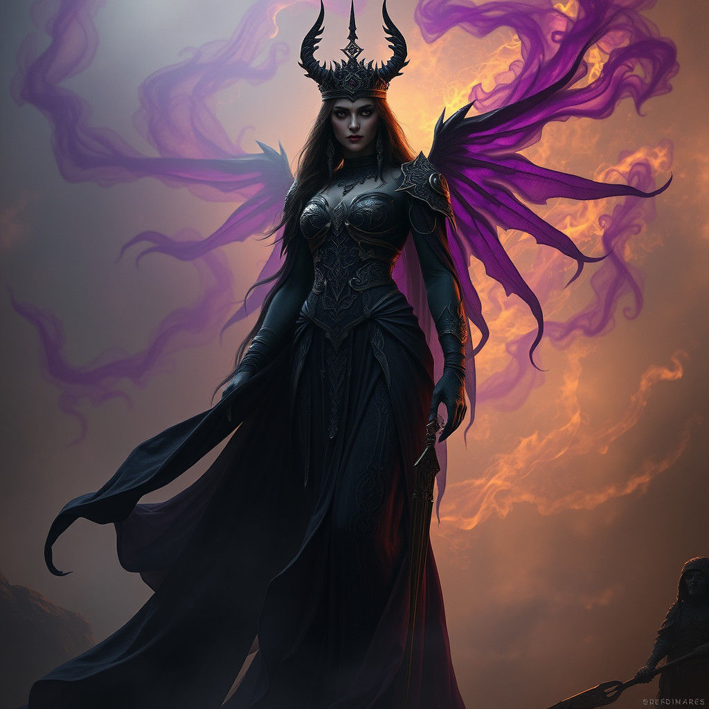 Ereshkigal: Mesopotamian Goddess in Dark Fantasy Art