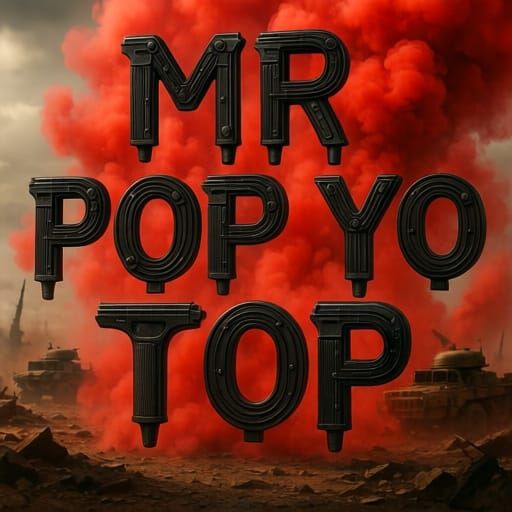 Guns Form Words with Red Smoke and Warzone Background