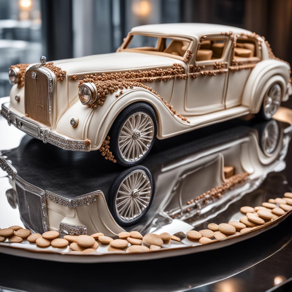 Hyperrealistic Chocolate Car Cake with Intricate Details