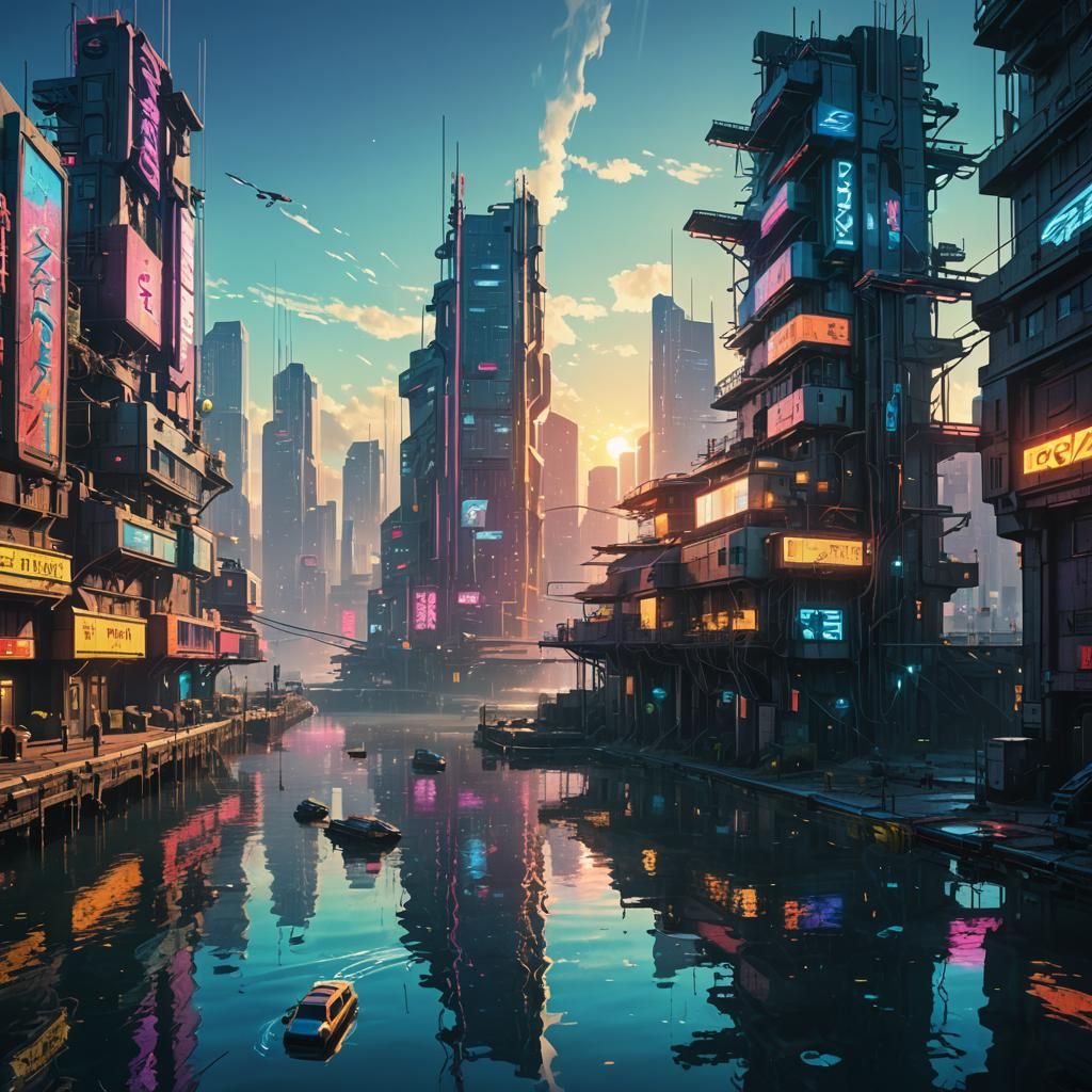 Solarpunk City in a Building: Hyperrealistic Concept Art