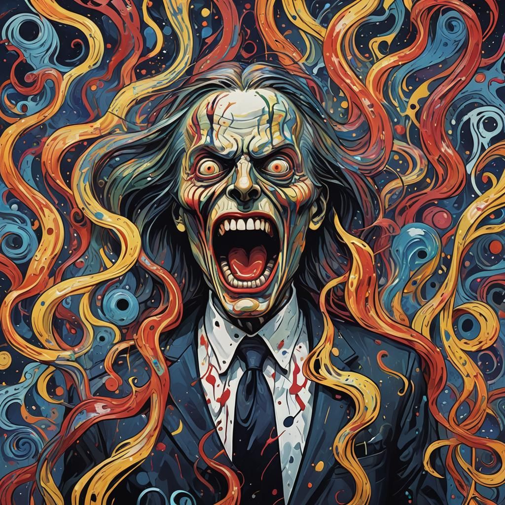 The Scream in Psychedelic Style, Detailed Matte Painting