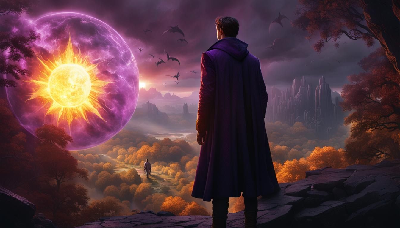 The young man watched the vampire explode as the ray of sun hit it. a masterpiece, 8k resolution, dark fantasy concept a...