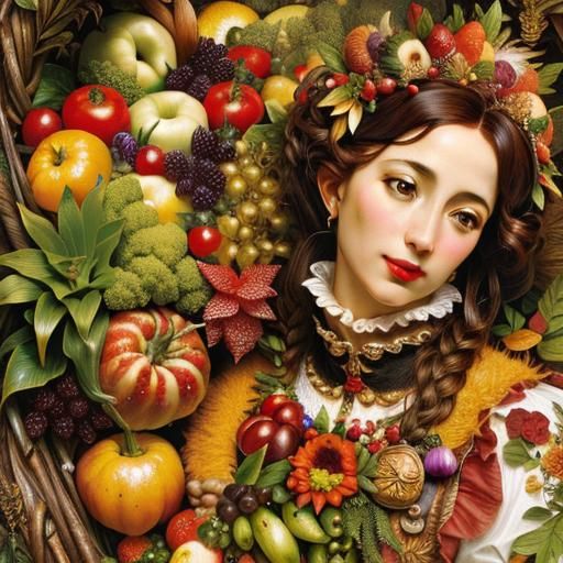 Detailed Cornucopia in Arcimboldo Style