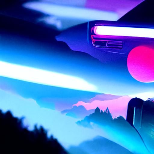 Synthwave Cityscape in Retro Ghibli Style