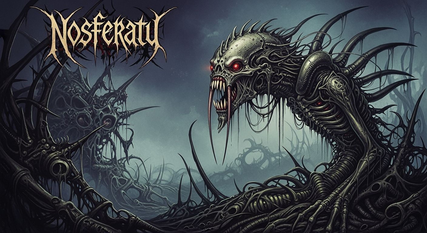 Nosferatu Vinyl Cover in H.R. Giger Biomechanical Style
