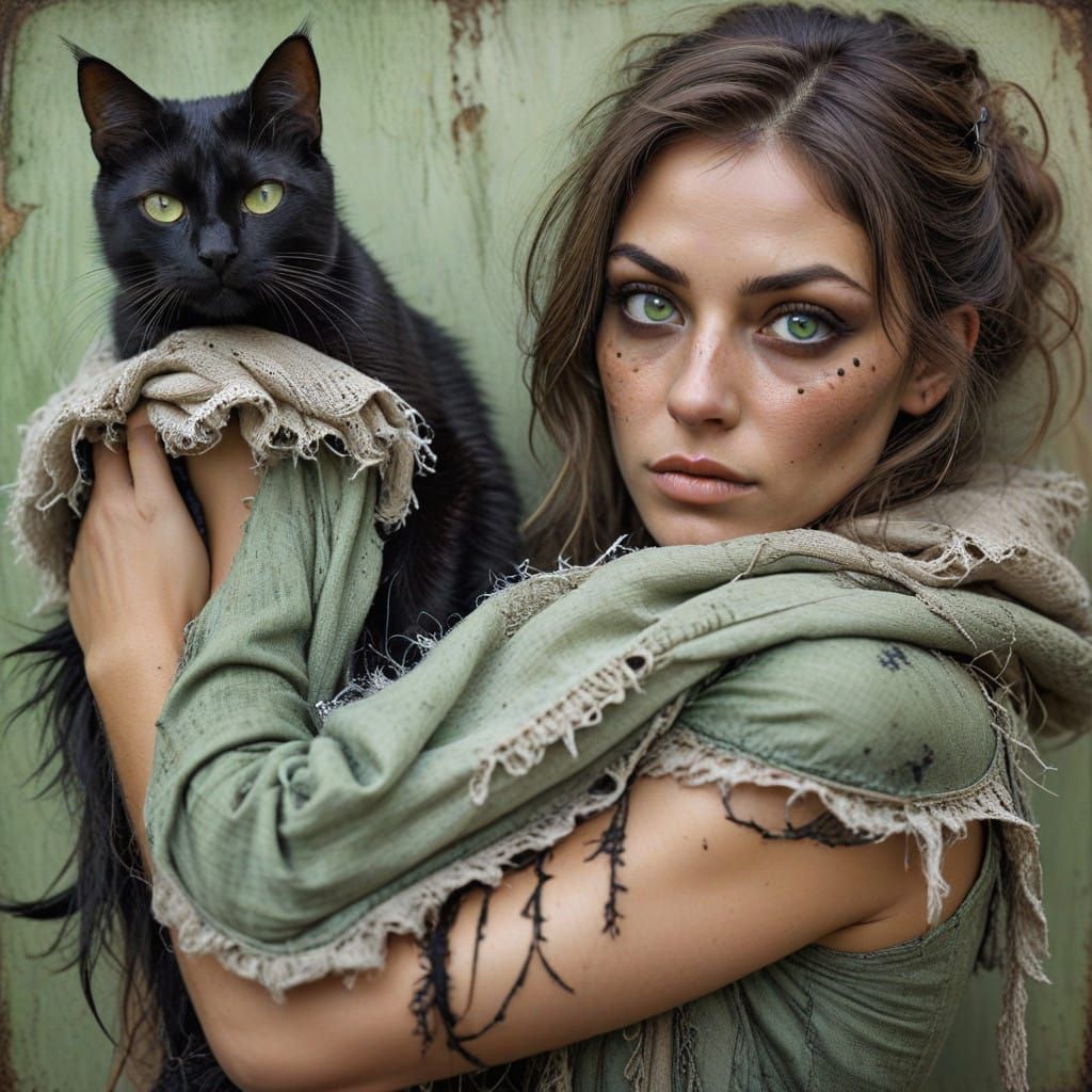 Ethereal Portrait of an Enigmatic Woman with Mysterious Feli...