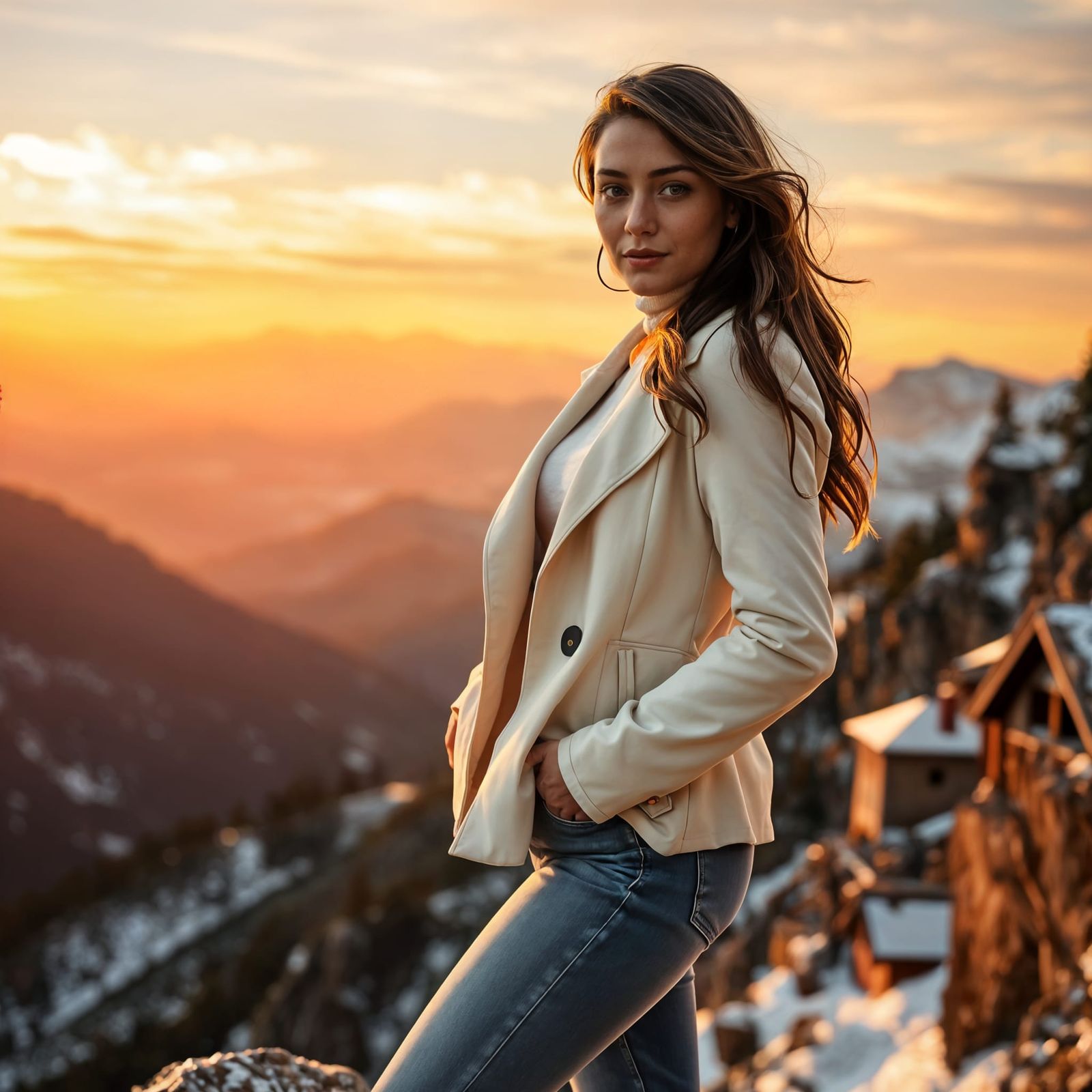 Ethereal Winter Portrait in Cinematic Style