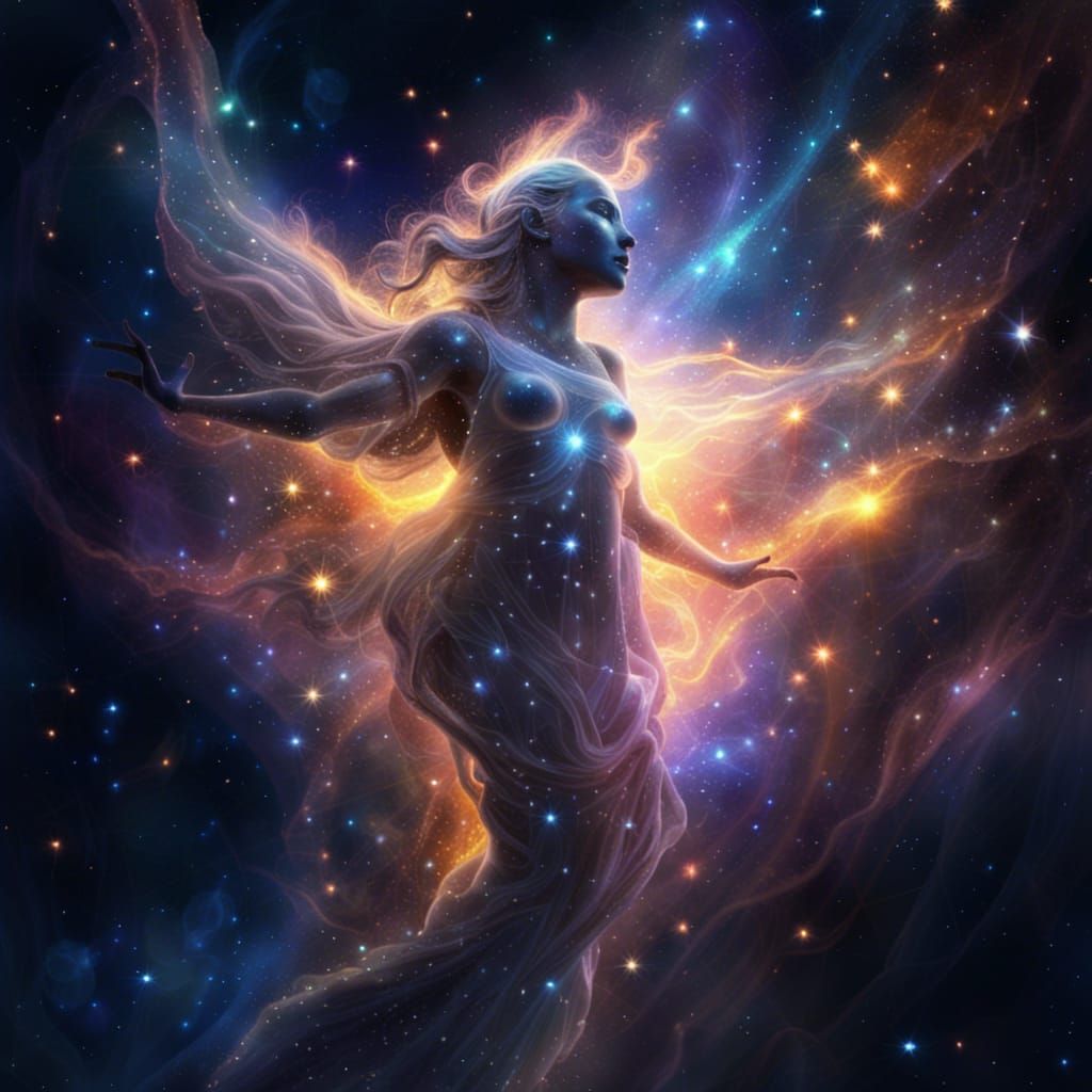 Cosmic Celestial Being of Stars and Nebula