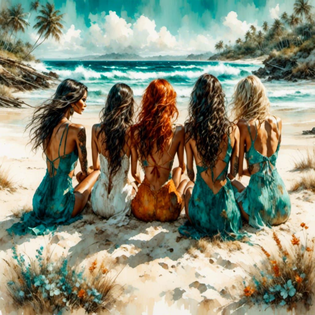 Tropical Beach Getaway in Gauguin Style