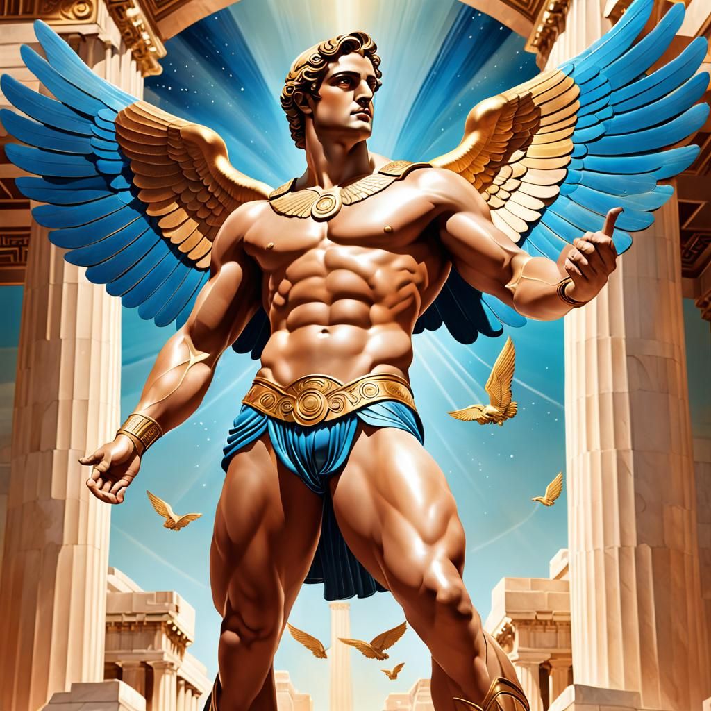 Art Deco Image of Winged God Eros