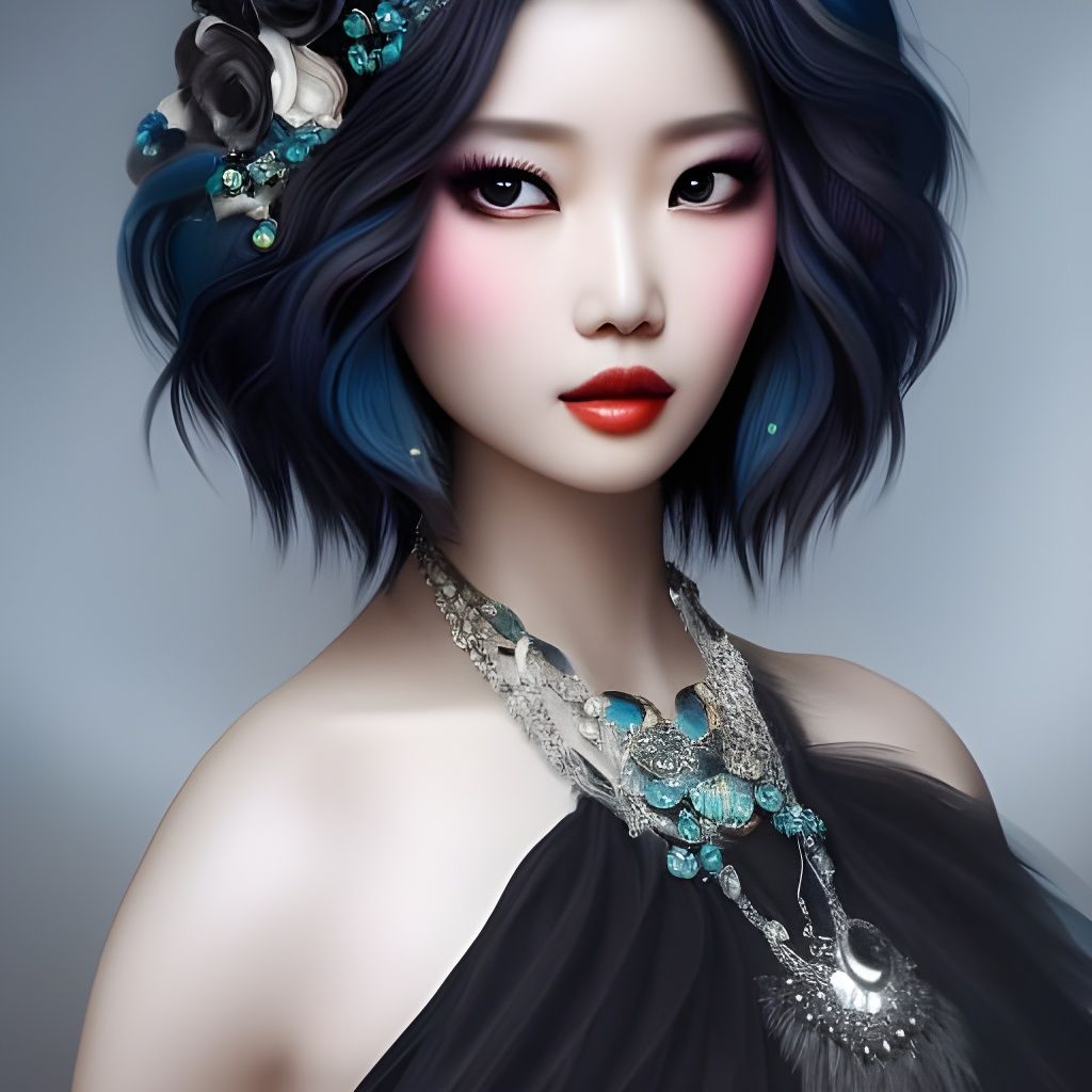 Beautiful Hmong Woman in Noir Fantasy Art