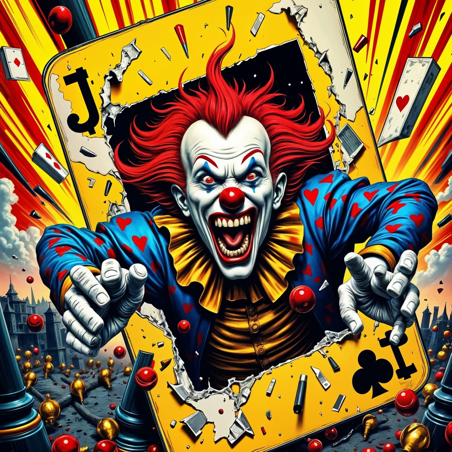 Cyberpunk Clown in Triadic Colors