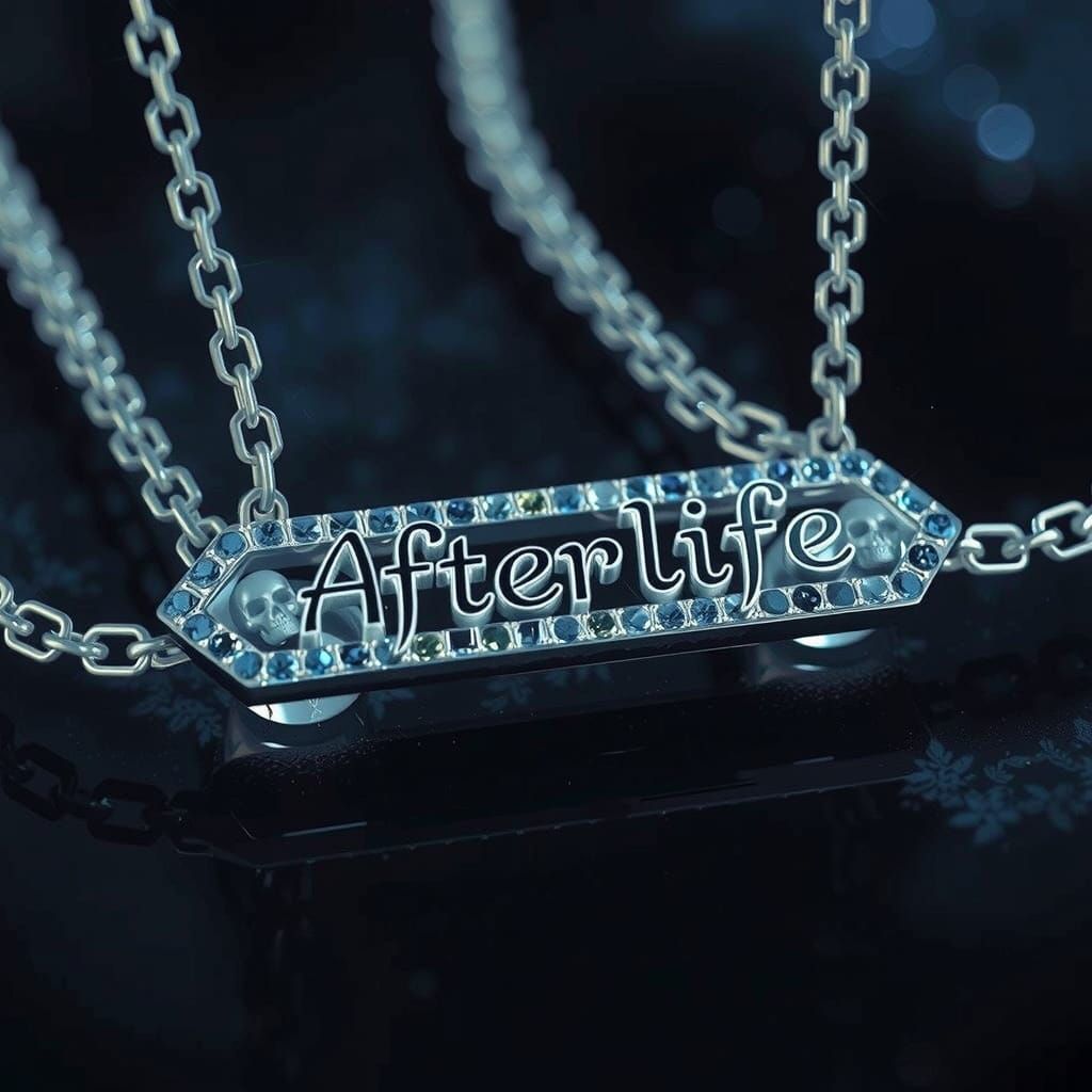 Diamond "Afterlife" Necklace with Skulls, Hyperrealistic Ren...