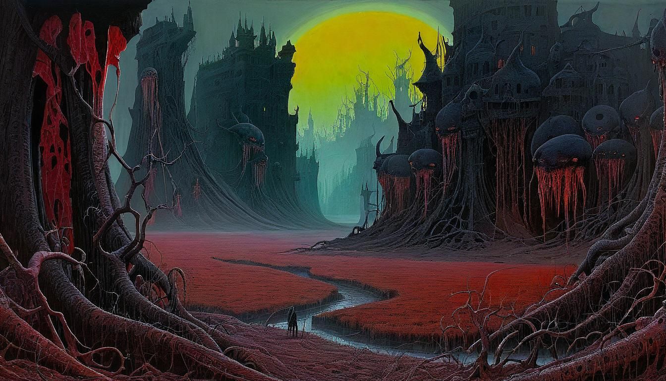 Horror Landscape in Style of Wayne Barlowe